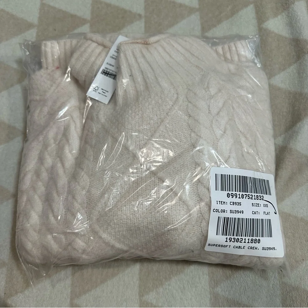 J crew heather ivory Cable-knit Rollneck™ sweater in Supersoft yarn